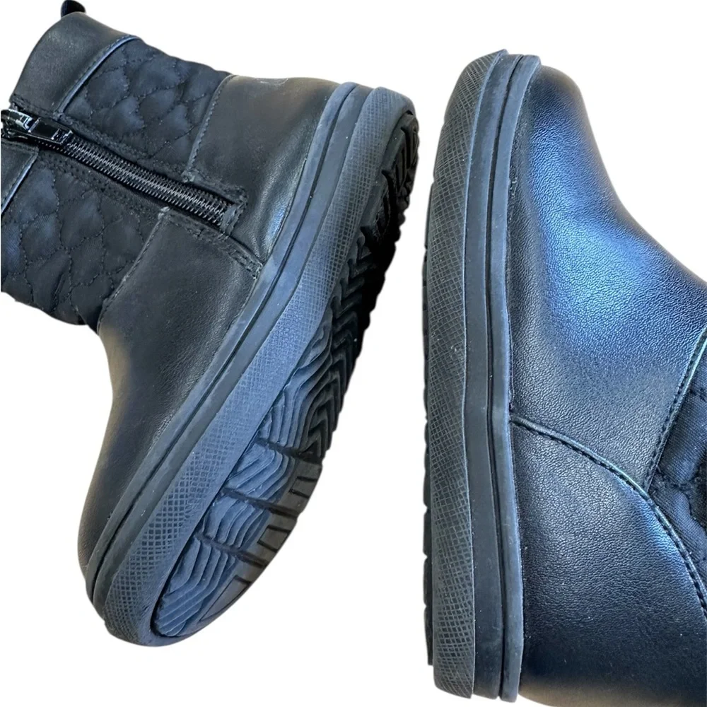 Joe Fresh Black Boots Toddler Size 4 Zip Up Faux Fur‎